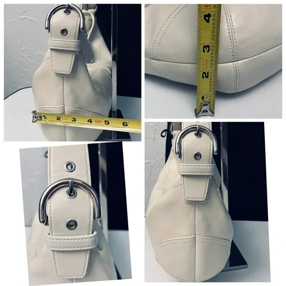 VINTAGE COACH SOHO CREAM/BEIGE HOBO LEATHER SHOULDER SHOULDER BAG  9464 - Picture 11 of 15